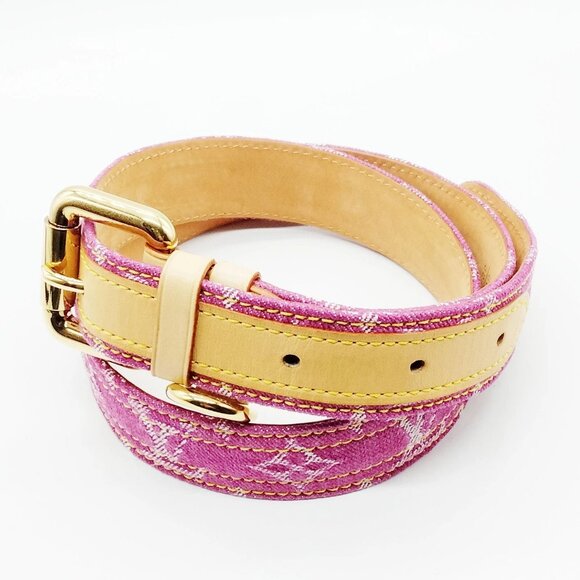 Louis Vuitton Belt Pinks Monogram Denim 500-060225 - Picture 1 of 9